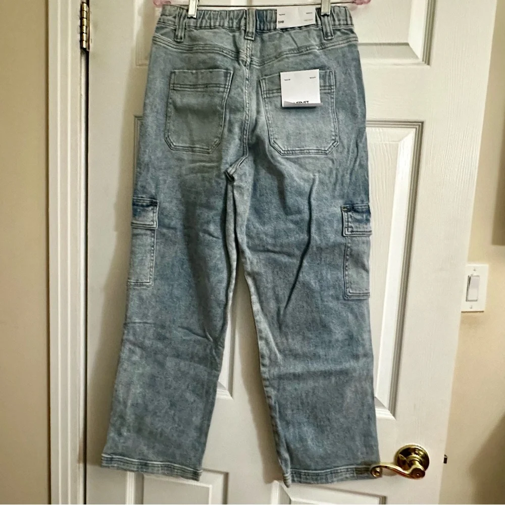 Stylish Denim Cargo Flare Jeans - Picture 5 of 8